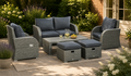 Outdoor patio set in rattan material