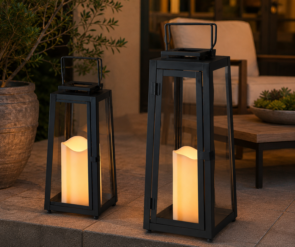 Porto Solar Metal Lantern Bundle