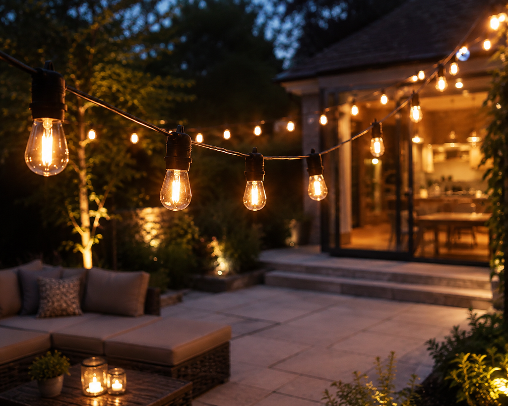 Signature Connect™ Warm White Festoon Lights – Black Cable